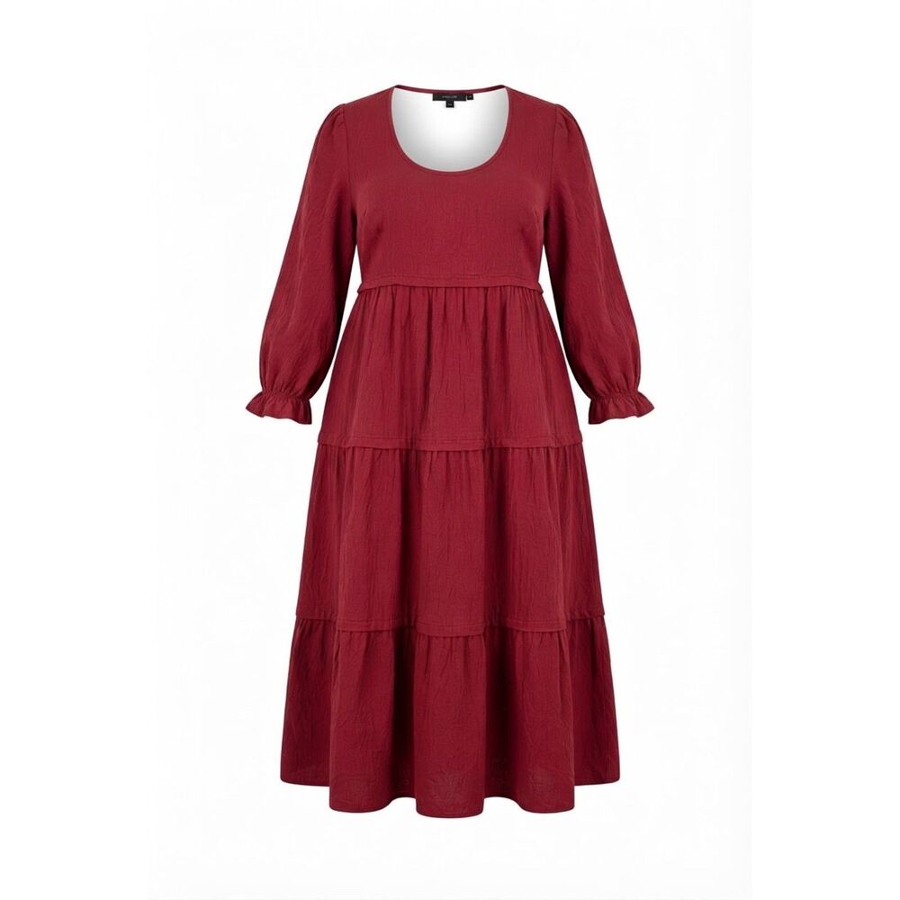 Hanna Nicole Plus-Size Burgundy Red Maxi Dress 3XL